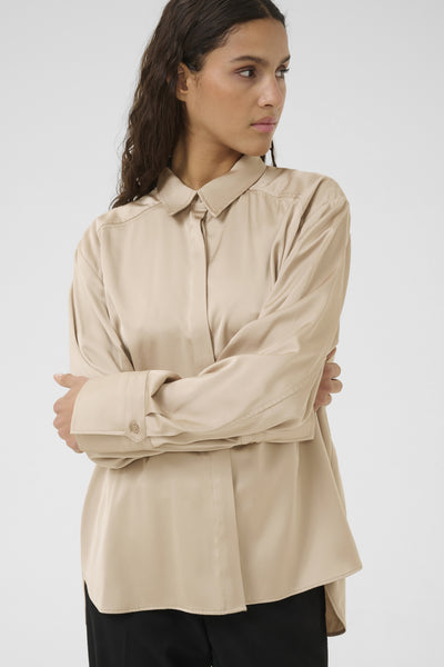 KBThorun Skjorta Simply Taupe - 10105417 Thumbnail