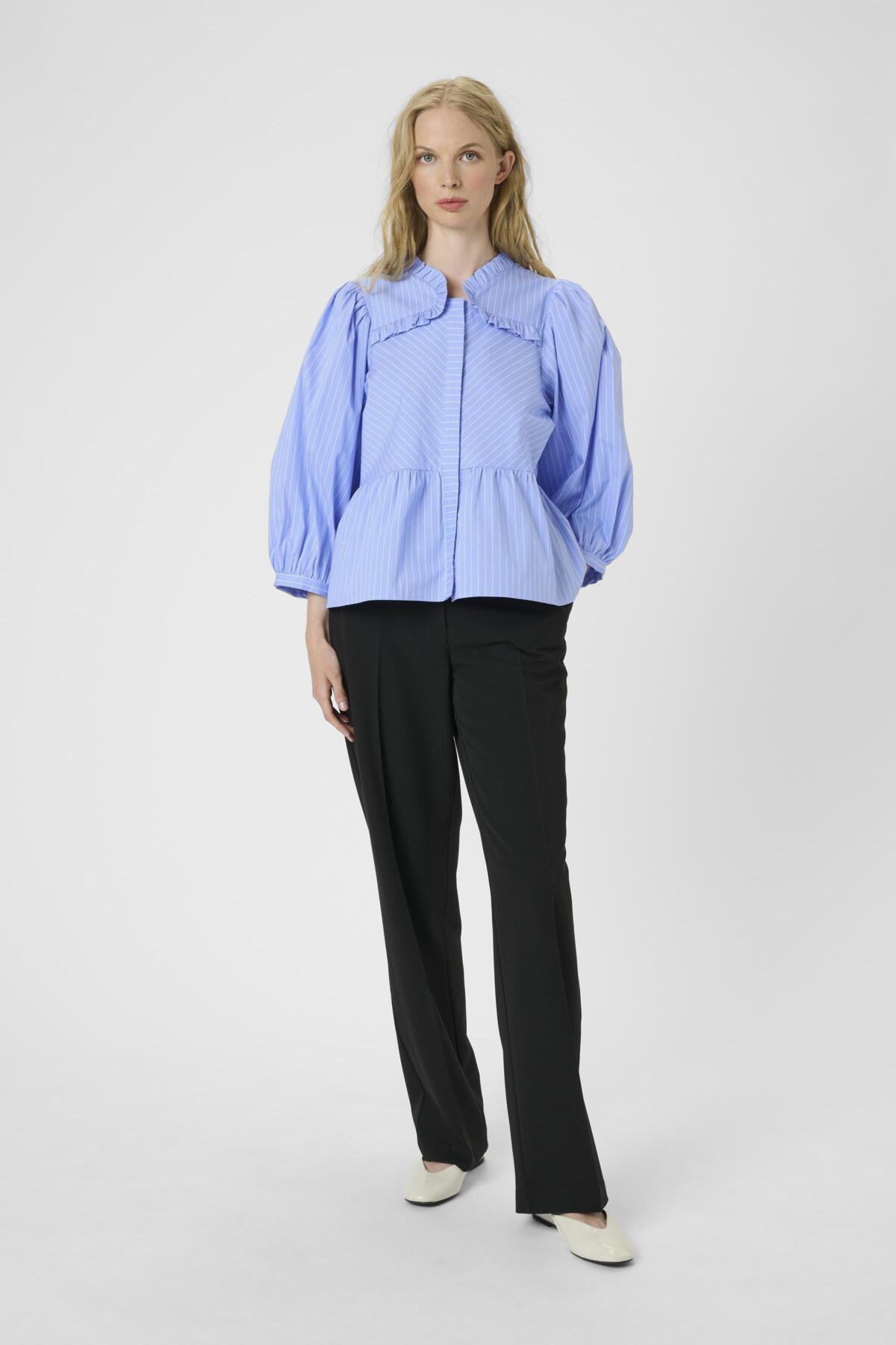 KBAmy Nette Blus Della Robbia Blå Randig - 10105538