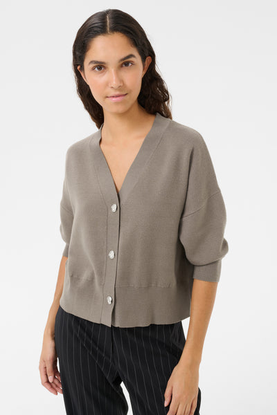 KBAntonella V-Neck Cardigan Falcon - 10105544 Thumbnail