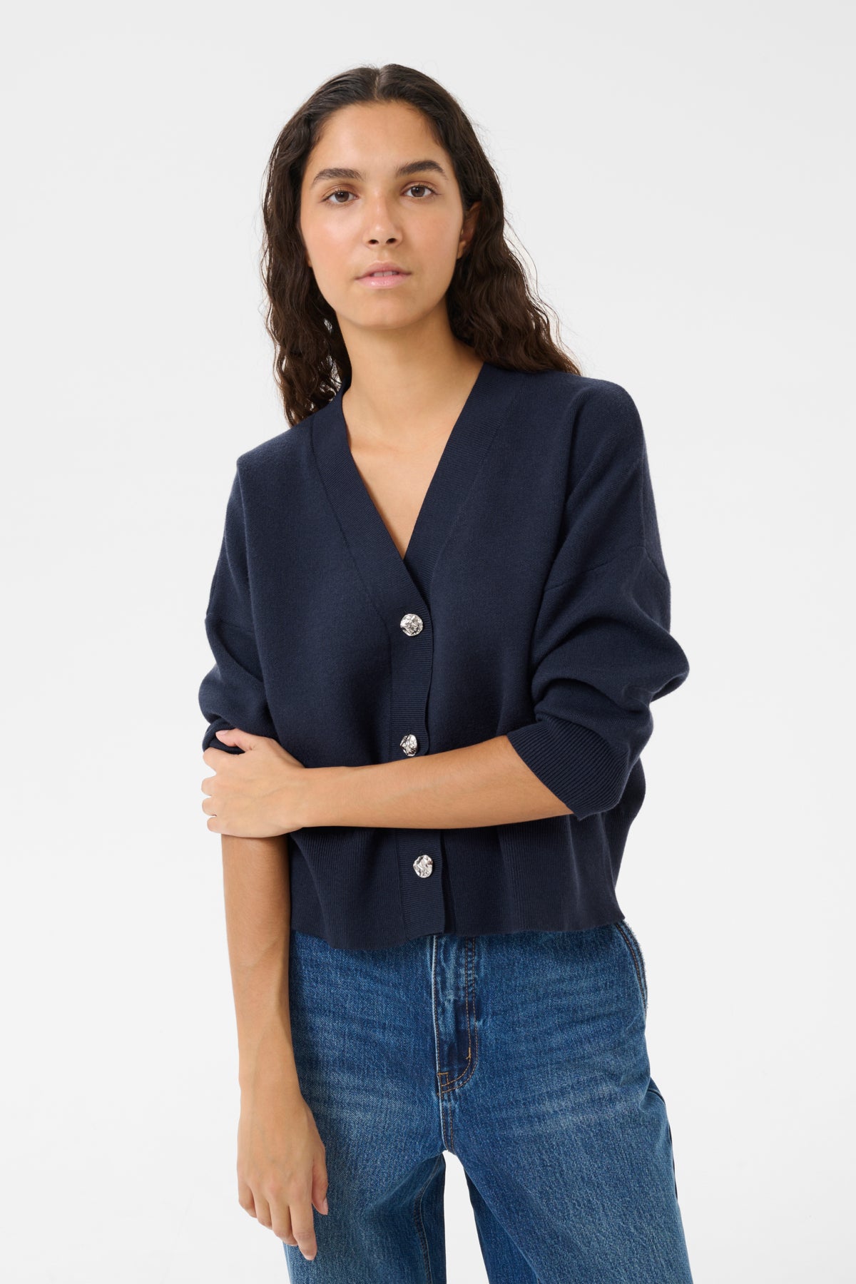 KBAntonella V-Neck Cardigan Inkwell - 10105544