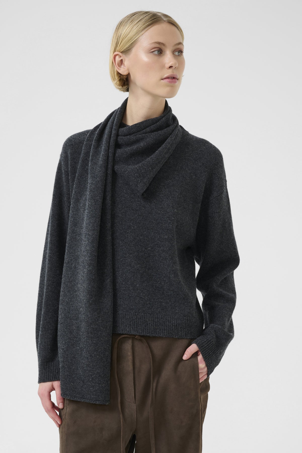 KBBerenice Pullover Mörkgråmelerad - 10105674