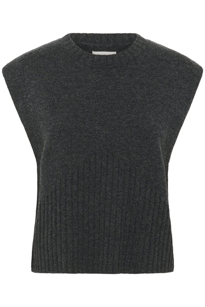 KBBerenice Waistcoat Mörkgrå Melerad - 10105676 Thumbnail