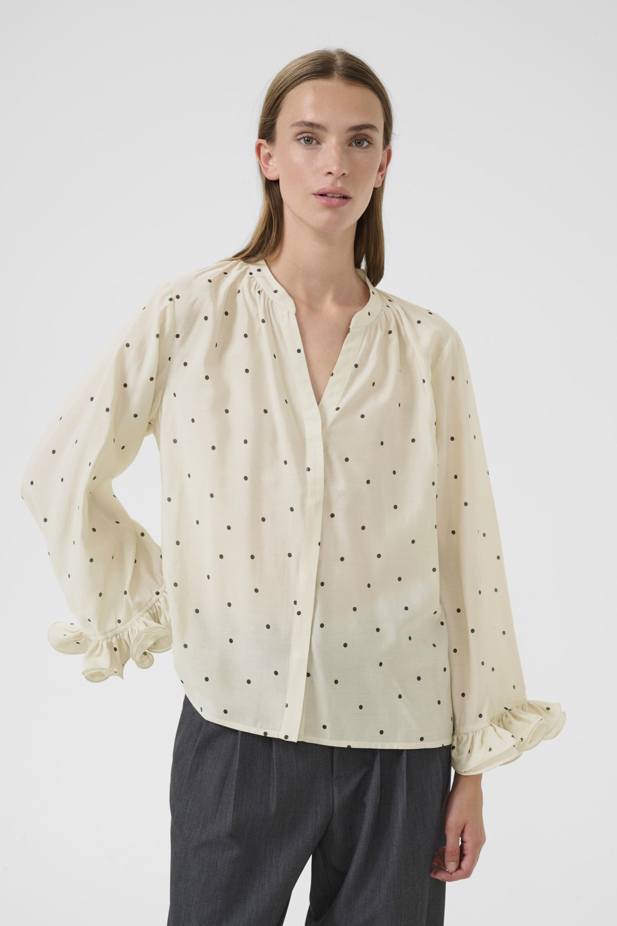 KBCaroline Blus Caroline Print Egret - 108863 - 10105719