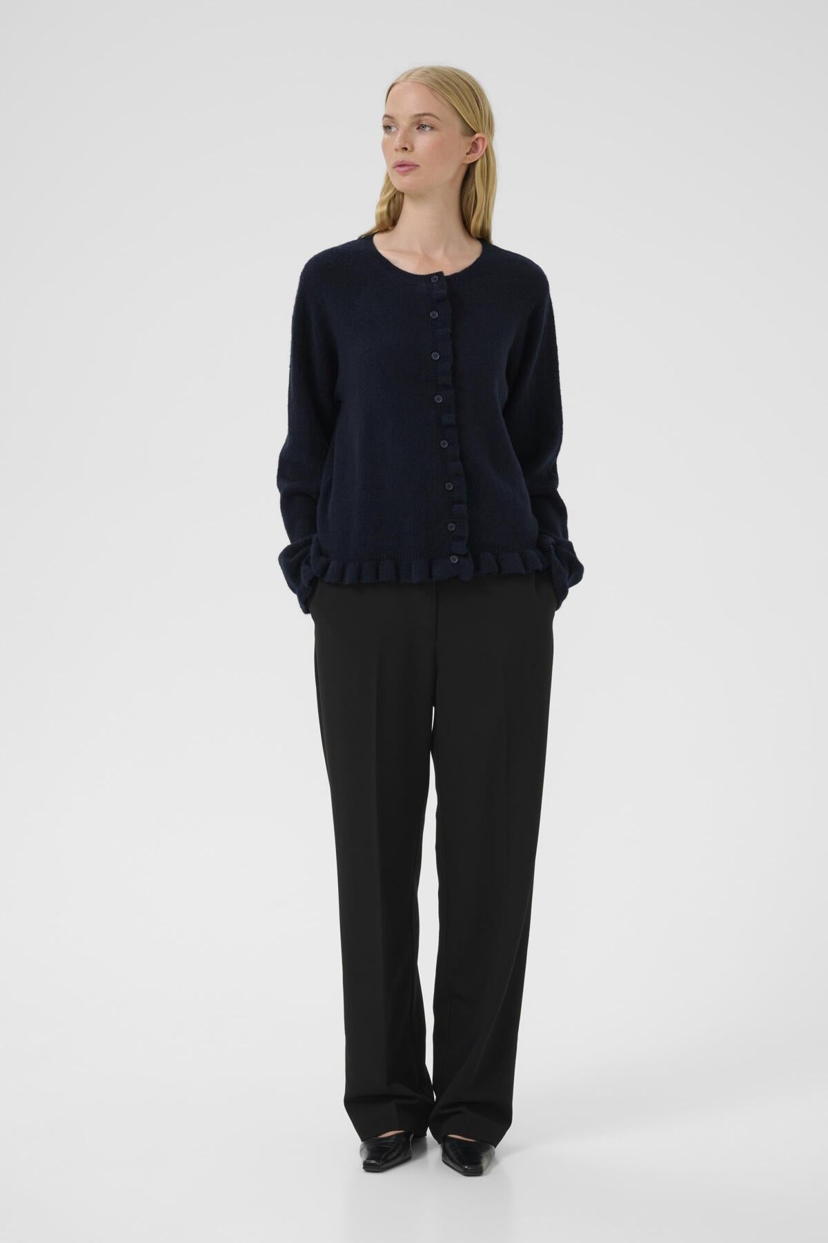 KBNoabelle Frill Cardigan Inkwell - 194016 - 10105751