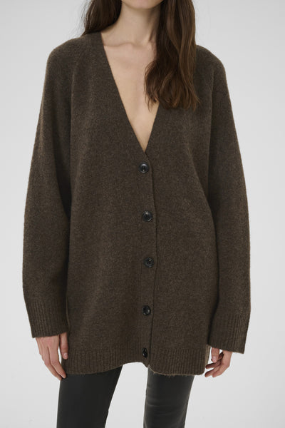 KBDream Long Cardigan Chocolate Chip Melange - 19080 - 10105803 Thumbnail