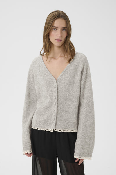 KBEris Cardigan Gråmelerad - 105059 - 10105831 Thumbnail