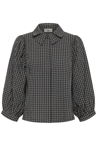 KBEllen Frosty Blouse Mörkgrå Rutig - 109174 - 10105850 Thumbnail