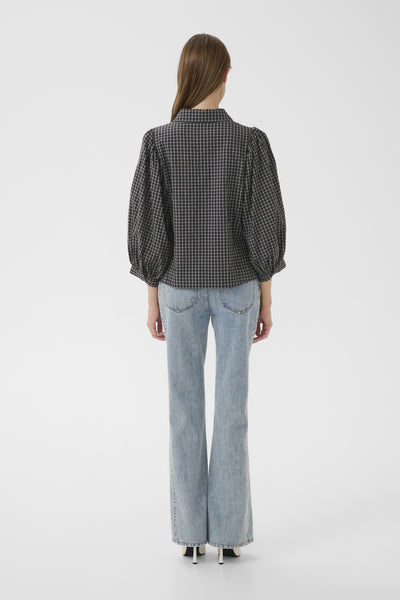 KBEllen Frosty Blouse Mörkgrå Rutig - 109174 - 10105850 Thumbnail