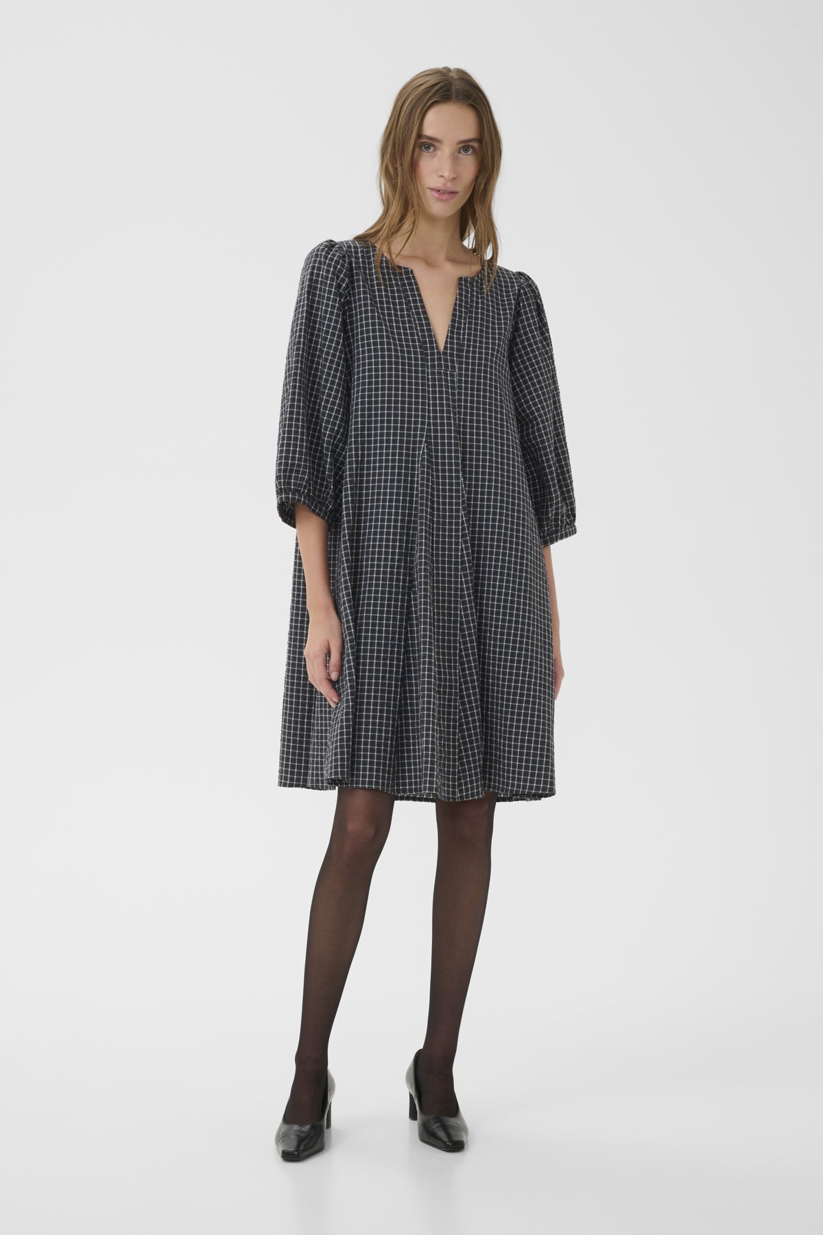 KBEllen Indie Dress Dark Grey Check - 103042 - 10105851