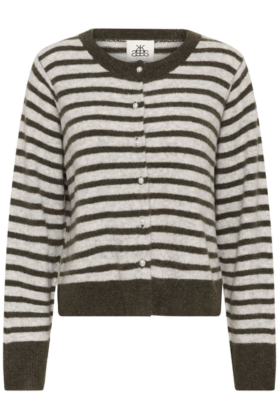 KBNoabelle stripe Cardigan Chocolate Chip Melange Stripe - 10105855 Thumbnail