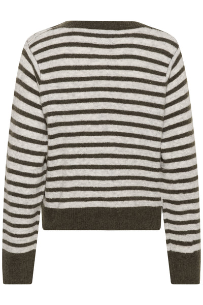 KBNoabelle stripe Cardigan Chocolate Chip Melange Stripe - 10105855 Thumbnail