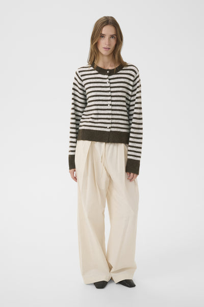 KBNoabelle stripe Cardigan Chocolate Chip Melange Stripe - 10105855 Thumbnail