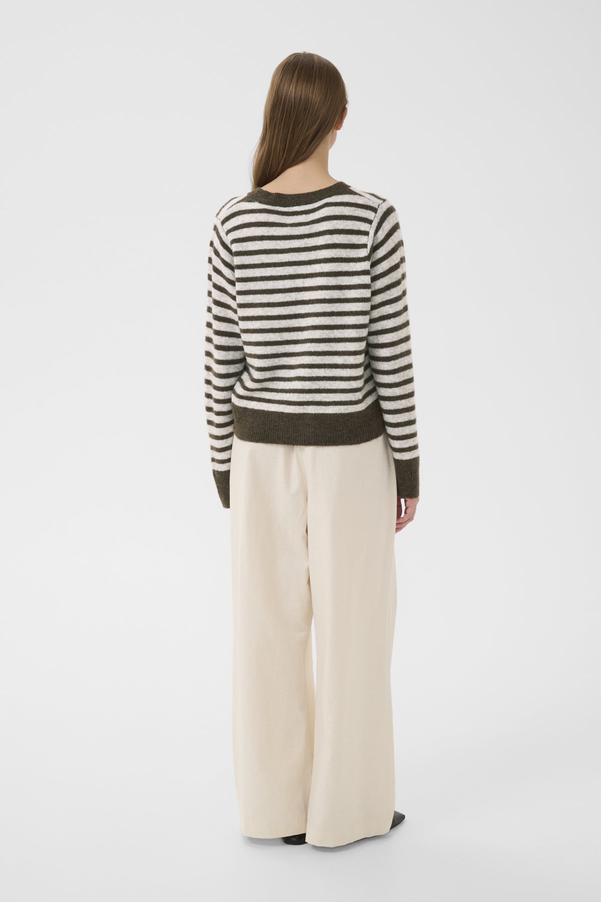 KBNoabelle stripe Cardigan Chocolate Chip Melange Stripe - 10105855
