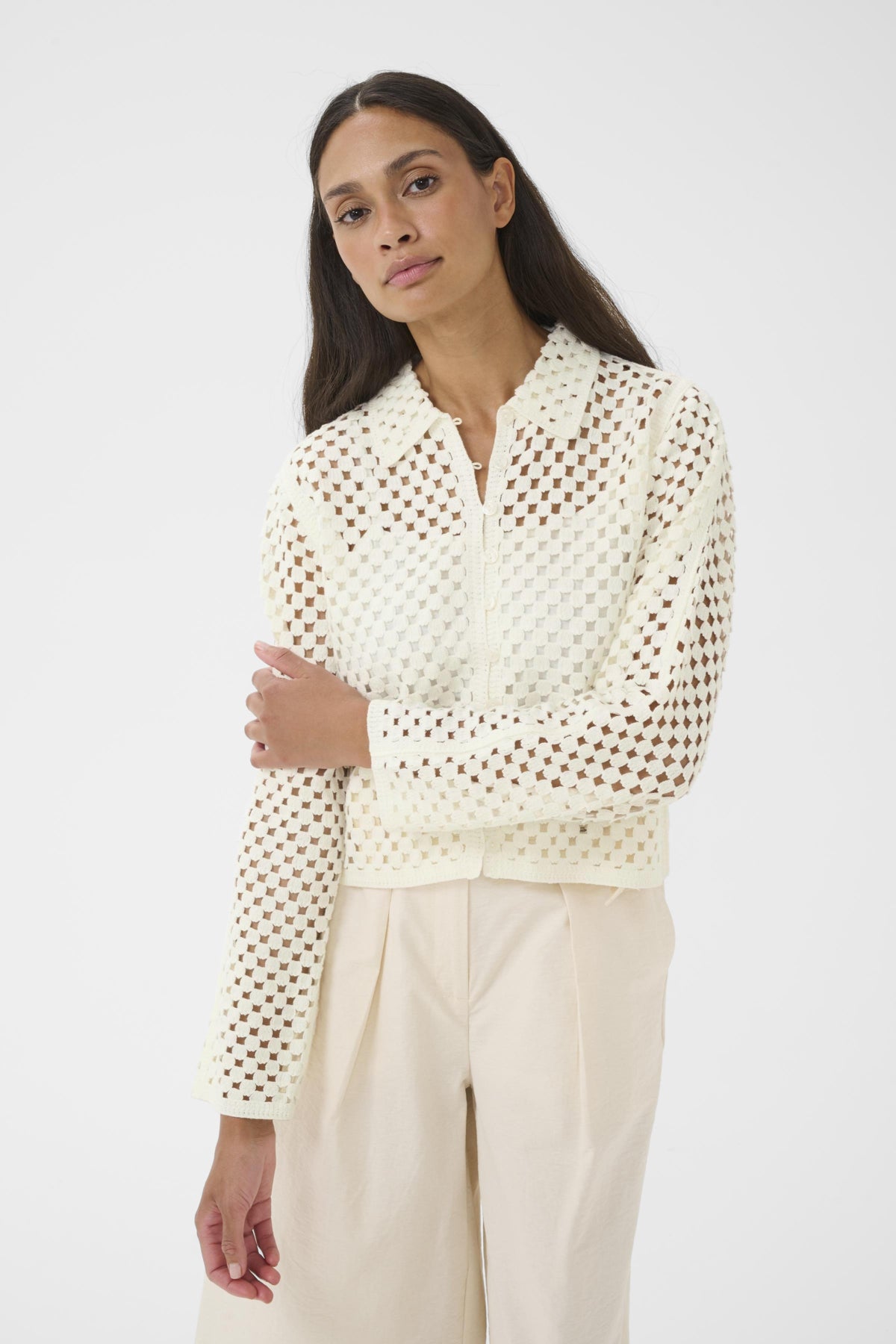 KBFilippa Cardigan Egret - 110103 - 10105952