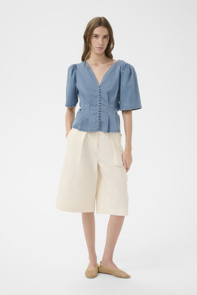 KBFrancie Blus Ljusblå Denim - 100129 - 10105957 Thumbnail