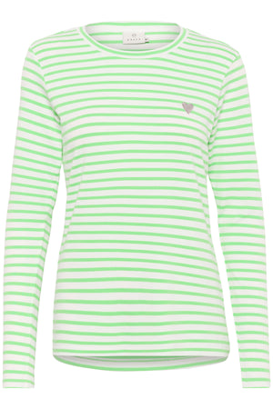 Liddy T-shirt kritvit/grön – grått hjärta