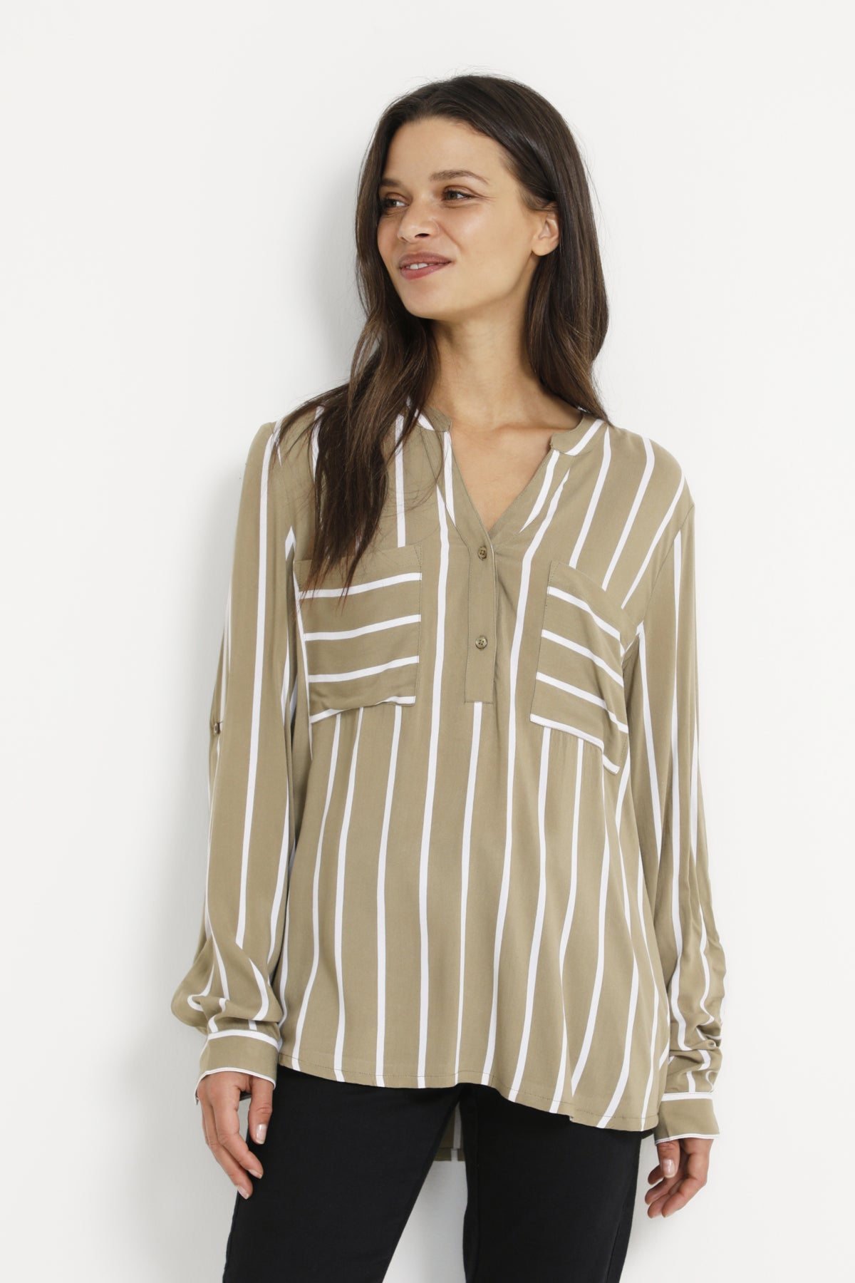 KAbabara Blouse Green Mermaid / Chalk Stripe - 10504603