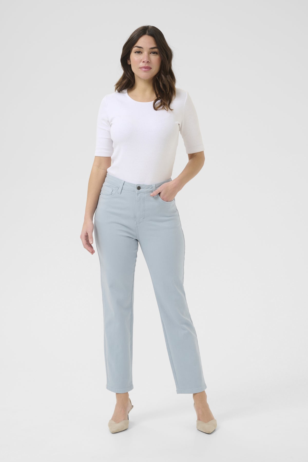 KAzelina HW Straight Jeans Soft Chambray - 10506341