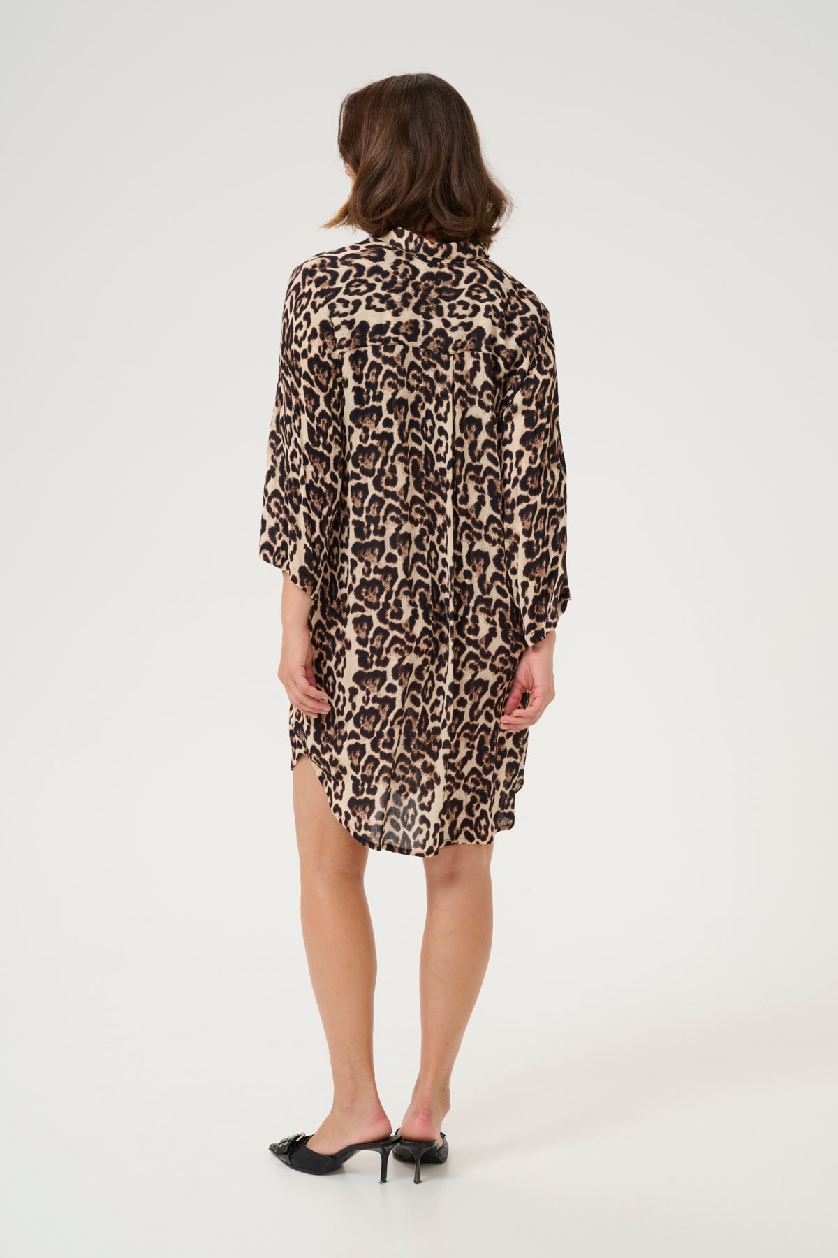 KAhildur Amber Skjortklänning Naturel Leopardmönster - 10506745