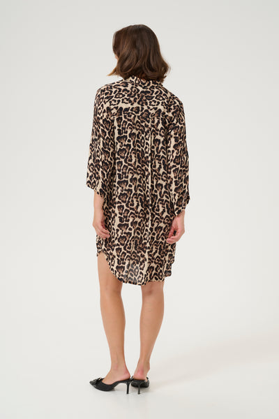 KAhildur Amber Skjortklänning Naturel Leopardmönster - 10506745 Thumbnail