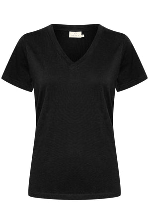 KAmarin V-ringad t-shirt Black deep - 10507170