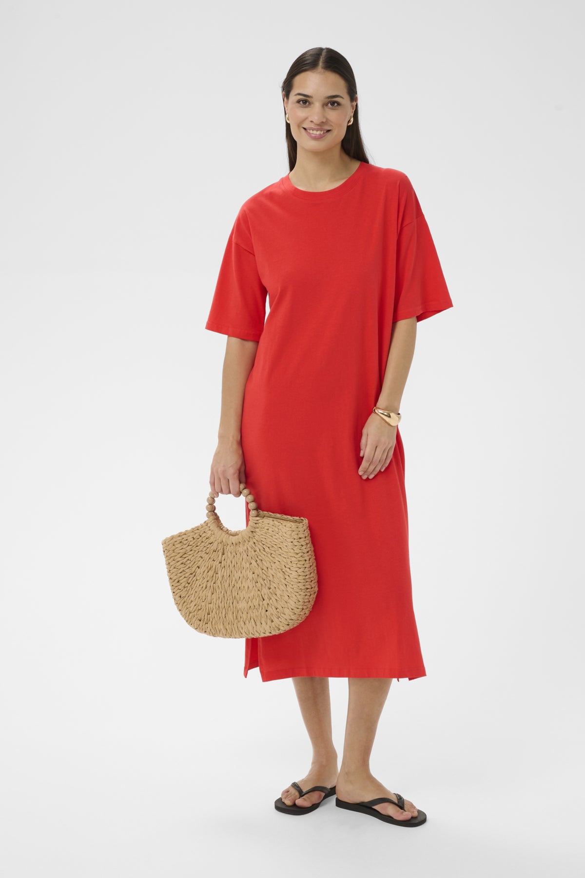 KAedna 1/2 Sleeve Dress Poppy Red - 171664 - 10507351