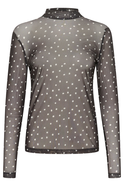 KAjohanne LS T-Shirt Black/White Dot - 10507815 Thumbnail