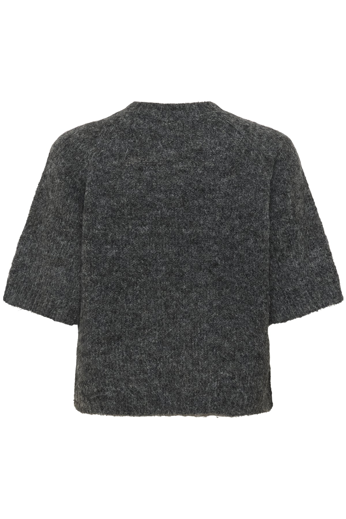 KAemilie Cropped Knit Pullover Mörkgråmelerad - 10508162