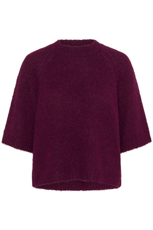 KAemilie Cropped Knit Pullover Windsor Wine - 10508162