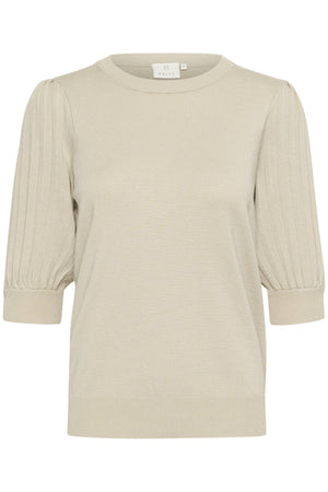 KAlone Stickad Pullover 1/2 Ärm Feather Gray Melange