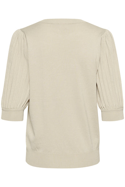 KAlone Stickad Pullover 1/2 Ärm Feather Gray Melange Thumbnail