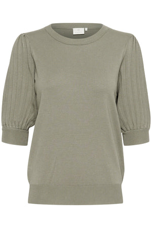 KAlone Stickad Pullover 1/2 Ärm Vetiver - 10508368