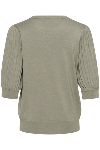 KAlone Stickad Pullover 1/2 Ärm Vetiver - 10508368 Thumbnail