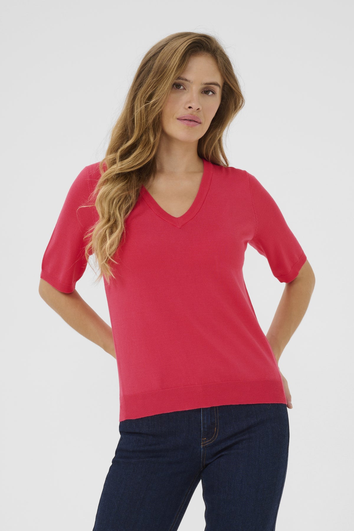 KAlizza V-neck Pullover RASPBERRY - 10508412