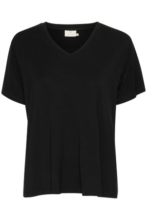 KAfrida V-ringad T-shirt Black deep - 10508581