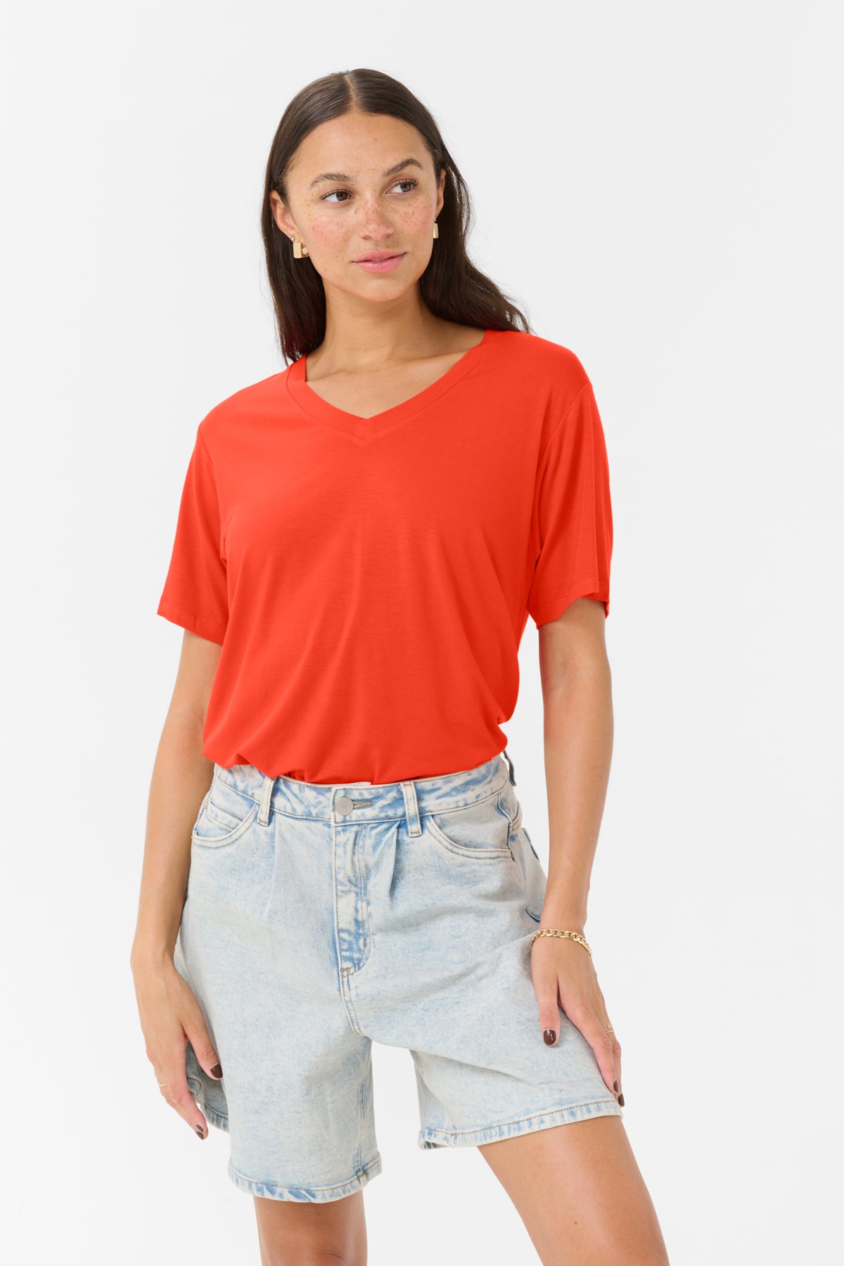 KAfrida V-neck T-Shirt GRENADINE - 10508581