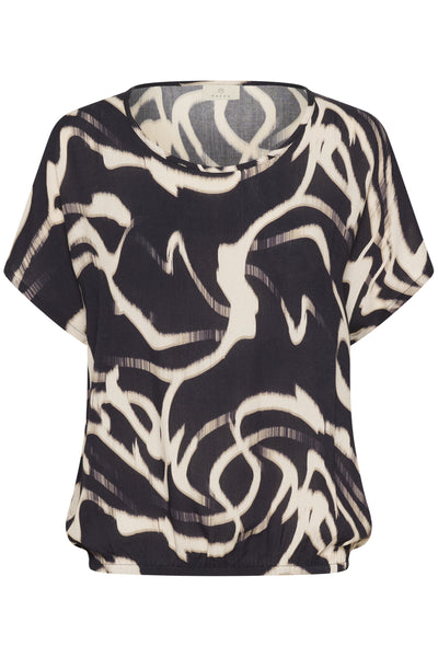 KAbeathe Stanley Blouse Black/Nature Organic Lines - 10508896 Thumbnail