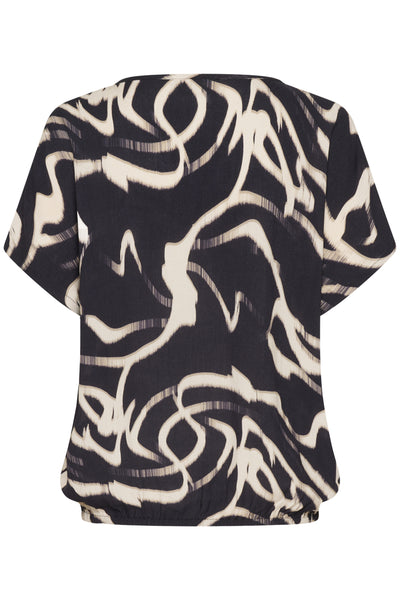 KAbeathe Stanley Blouse Black/Nature Organic Lines - 10508896 Thumbnail