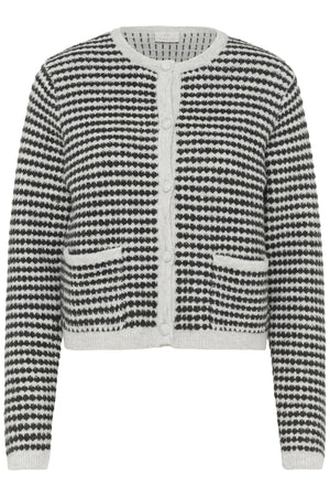 KAellery Knit Cardigan Light Grey M./Black Structure - 10509031