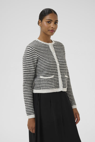 KAellery Knit Cardigan Light Grey M./Black Structure - 10509031 Thumbnail