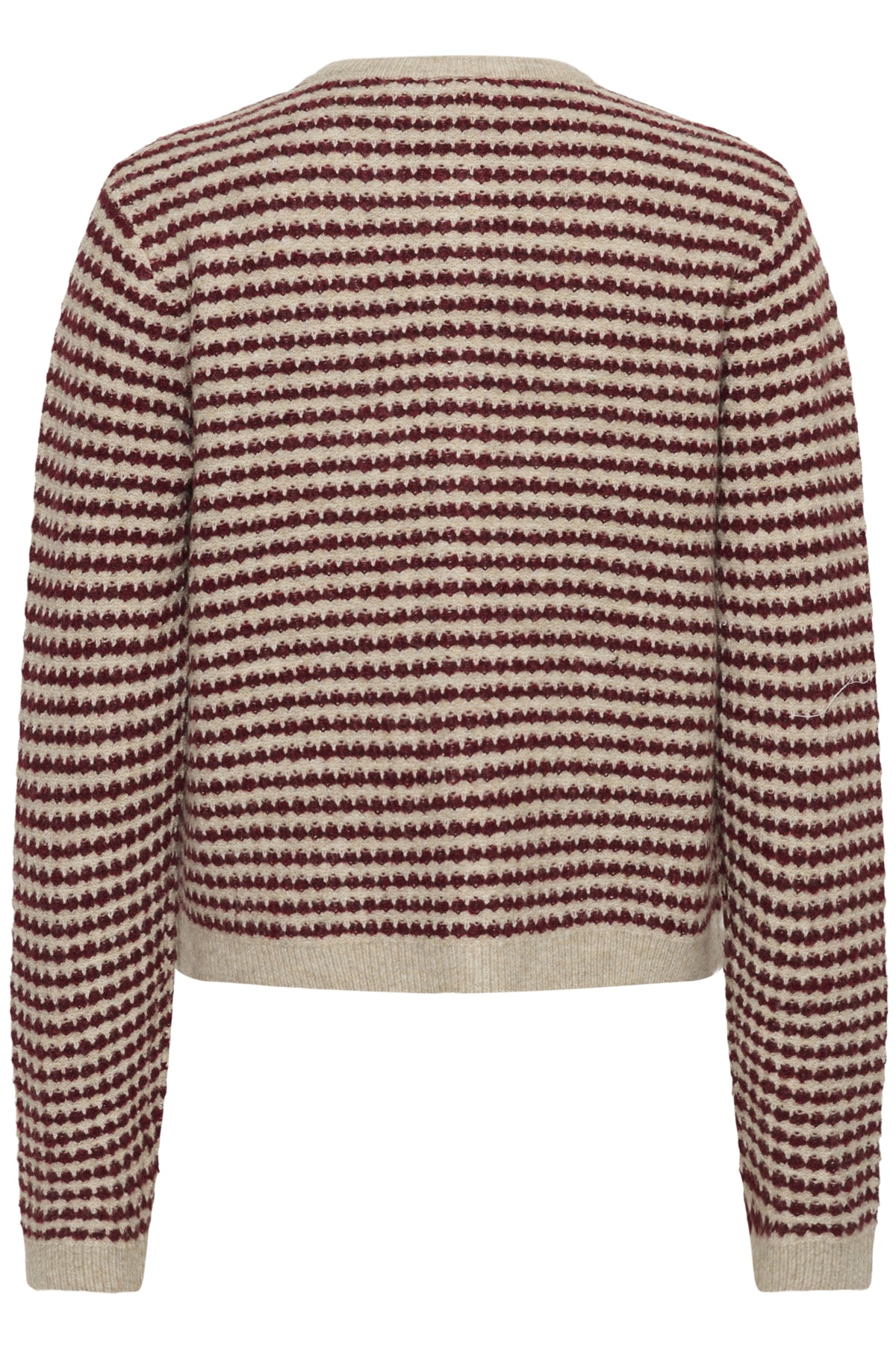 KAellery Stickad kofta Feather gray mel./windsor wine - 10509031