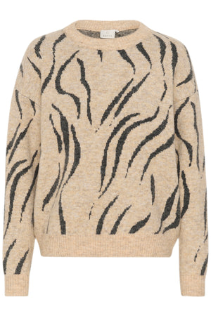 KAbillie stickad tröja Feather Gray Mel/Dark Grey Mel - 10509148