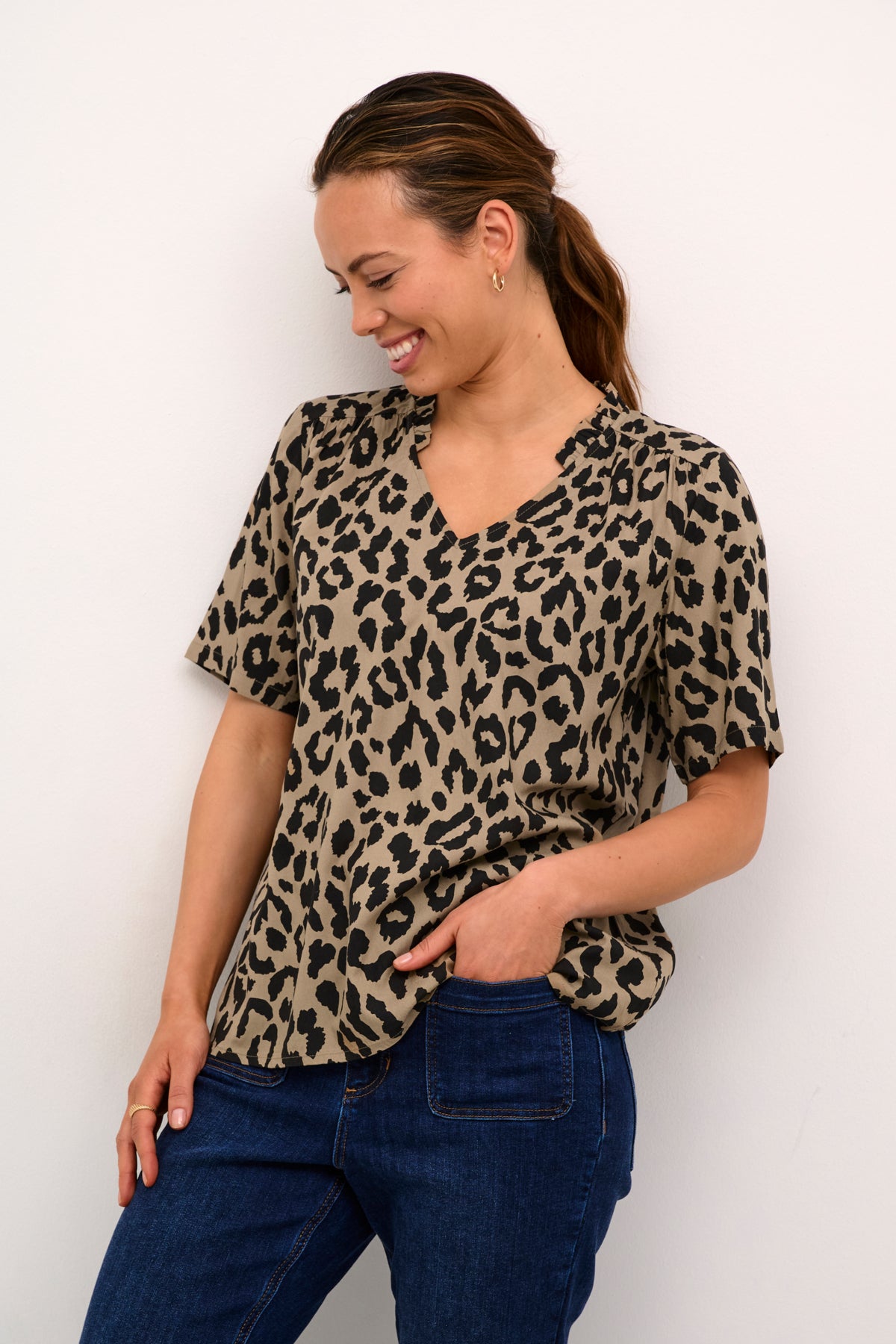 KAtina Printed Blouse Brun/Svart Animal Print - 10509474