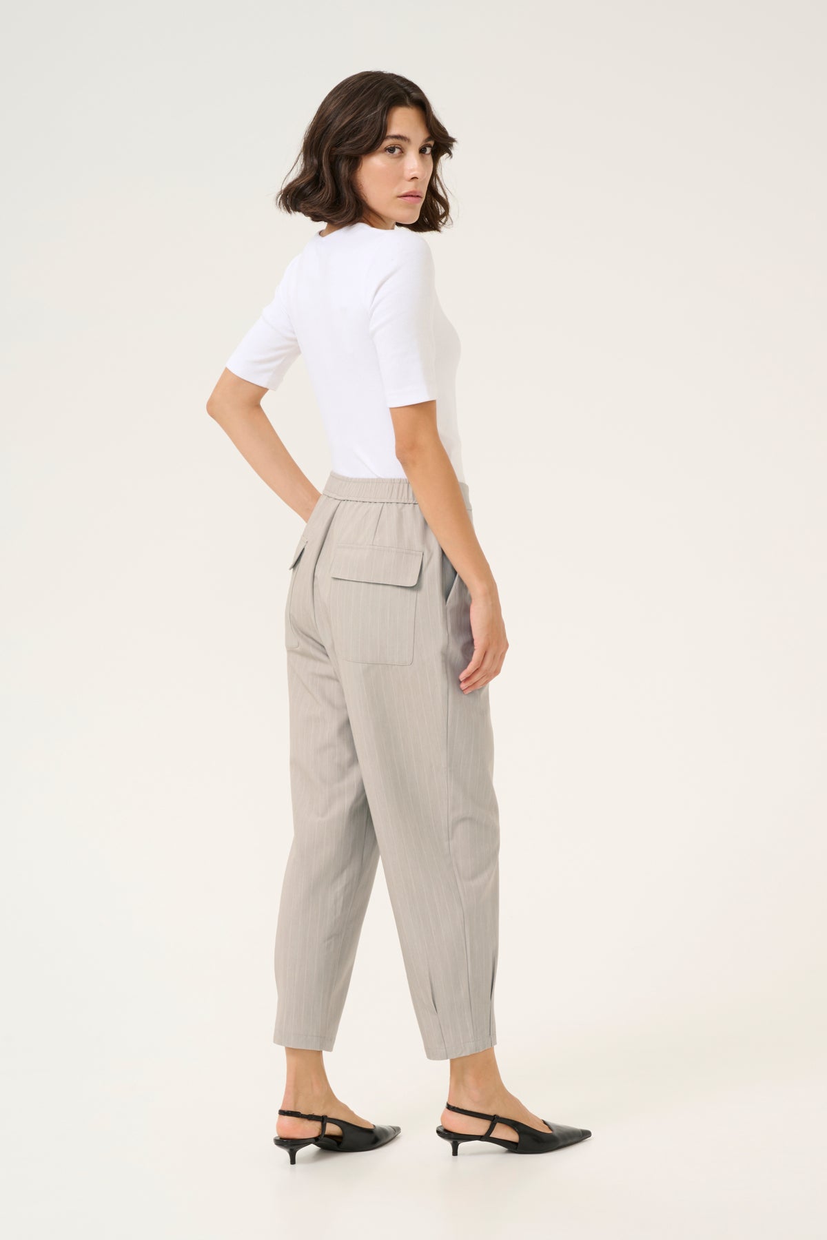 KAesther Pants Feather Gray Melange Pinstripe - 10509579