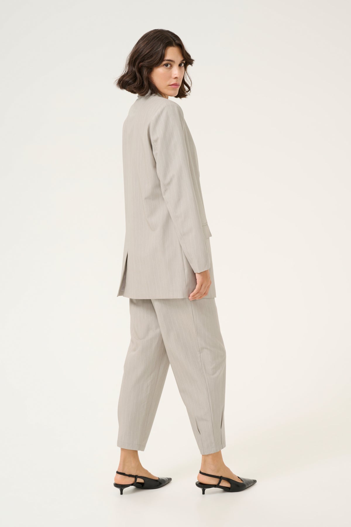 KAesther Blazer Feather Gray Melange Pinstripe - 10509581