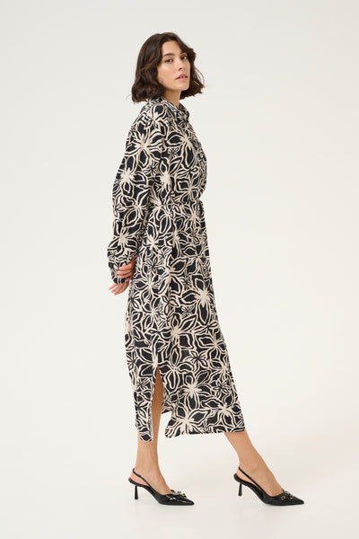 KAhannah Dress Black / Light Beige Flower - 10509605 Thumbnail
