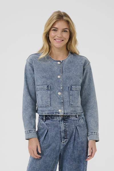 KAdoriana Denim Jacket Washed Blue Denim - 10509620 Thumbnail