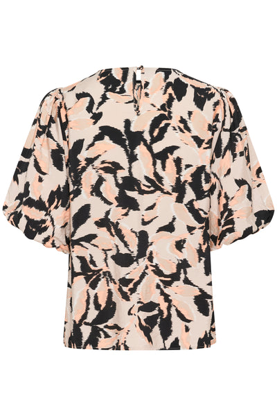 KApaco Blus Beige/Svart/Persika Blurry Leaf - 10509633 Thumbnail