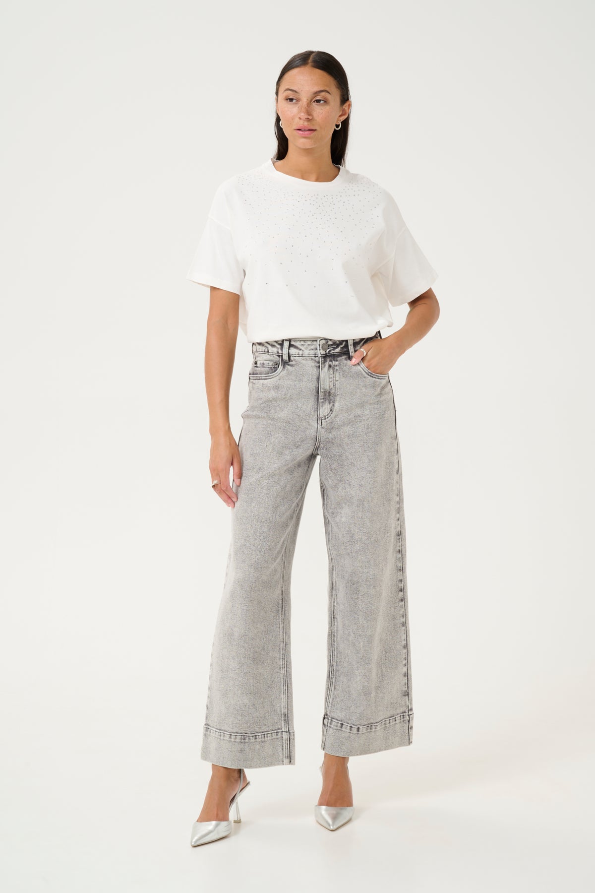 KAamelia 7/8 Jeans Grey Washed Denim - 10509652
