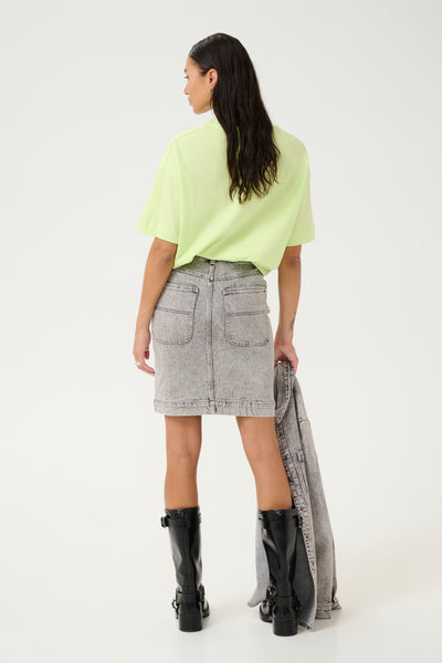 KAamelia Denim Skirt Grey Washed Denim - 10509658 Thumbnail